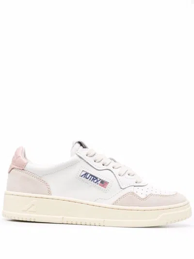 Autry Medialist Low Leather Sneakers In Pink