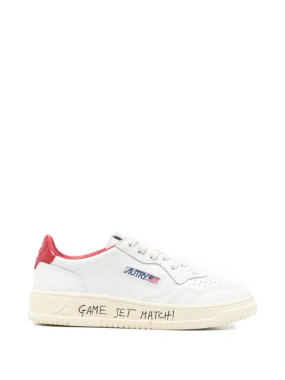 Autry Medialist Low Leather Sneakers In Animal Print