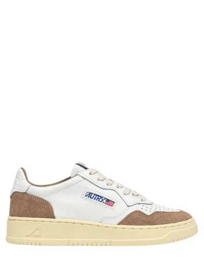Autry 'medalist' White Low Top Sneakers With Logo Patch On Tongue And Side In Leather Blend Woman