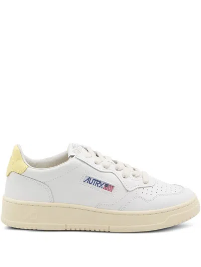 Autry Medialist Low Leather Sneakers In Yellow