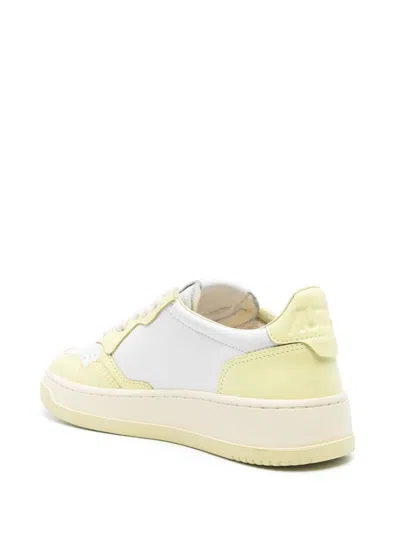Autry Medialist Low Leather Sneakers In Yellow