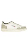 Autry Vintage Leather Sneakers With Pointed Toe And Signature Heel In Neutral