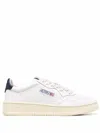 Autry Medalist White Low Top Sneakers With Contrasting Heel Tab In Leather Woman In Blue
