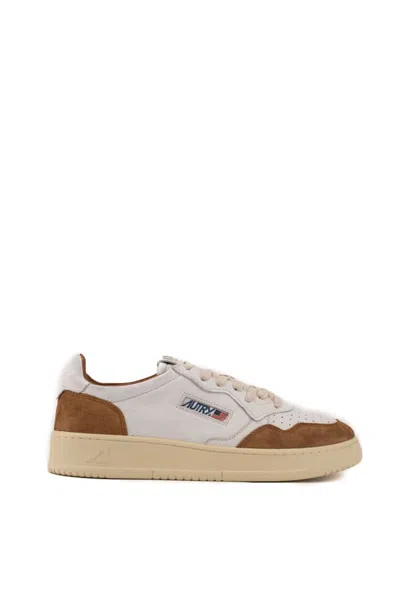 AUTRY AUTRY MEDIALIST LOW SNEAKERS IN GOATSKIN AND SUEDE
