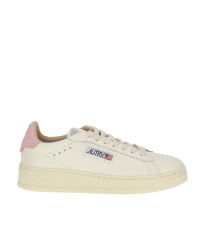 Autry Dallas Low Sneakers In Florence And Marshmallow Leather In Multi