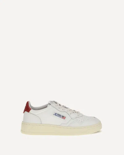 Autry Contrasting Heel Sneakers In White