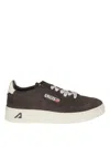Autry Medalist Low Sneakers In Mocha Suede And Off White In Black