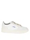 Autry Sporty White Sneakers With Textured Leather In Multi