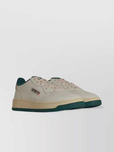 Autry 'medialist' Perforated Toe Leather Sneakers In Metallic