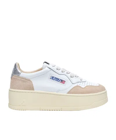 Autry Medialist Platform Lace-up Sneakers In Brown