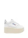 Autry Womens White Medalist Low-top Leather Trainers In White