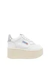 Autry Womens White Medalist Low-top Leather Trainers In White