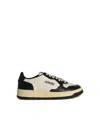 Autry Bicolor Medalist Leather Low Sneakers In Black