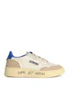 Autry Medalist Low Leather And Suede Sneakers With Lettering In White