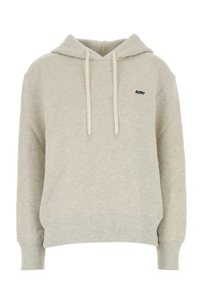 Autry Melange Light Grey Cotton Main Wom Sweatshirt In Neutral