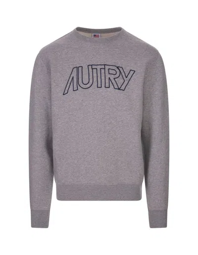 Autry Melange Cotton Sweatshirt In Grey