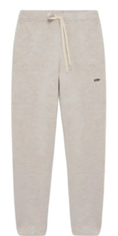 Autry Melange Cotton Trousers In Neutral