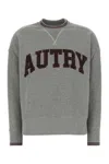 Autry Cotton Sweatshirt With Crew Neck And Long Sleeves In Gray