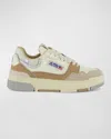 Autry Men's Clc Colorblock Low-top Basketball Sneakers In White/silver