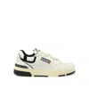 Autry White Low Top Sneakers With Black Details And Logo Patch In Leather And Suede Man In Multicolour/white/black