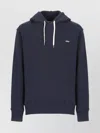 Autry Navy Cotton Hoodie With Drawstring Hood And Contrast Logo In Blue