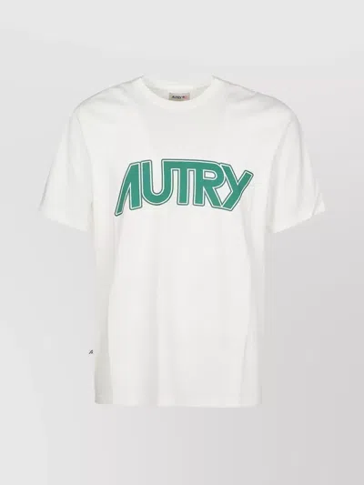 Autry Crew Neck T Shirt With Front Logo In Grey
