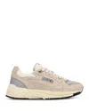 Autry Classic Leather And Mesh Panel Sneakers In Neutral