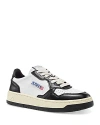 Autry Men's Medalist Leather Low Top Sneakers In White,black