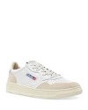 Autry Men's Medalist Leather Low Top Sneakers In White