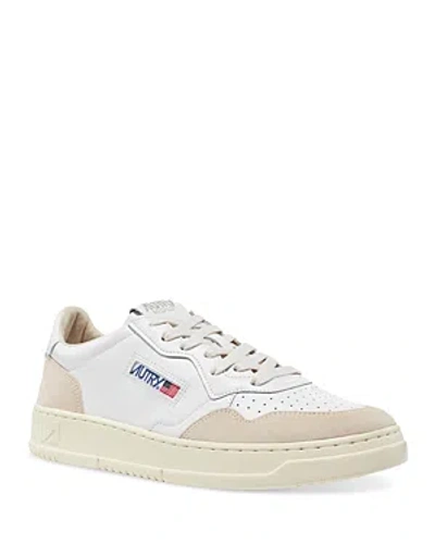 Autry Men's Medalist Leather Low Top Sneakers In White