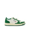 Autry Men's Medalist Low Bicolour Sneakers In White/green