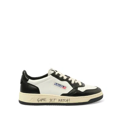 Autry Men's Medalist Low Game Set Bicolour Sneakers In White/black