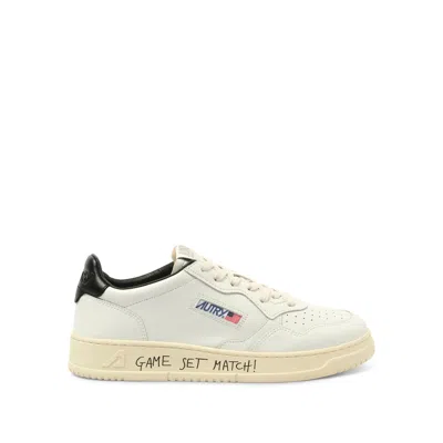 Autry Men's Medalist Low Game Set Sneakers In White/black