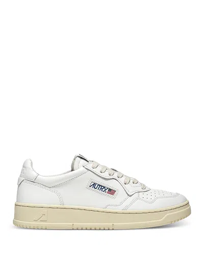 Autry Men's Medalist Low Man Lace Up Sneakers In White