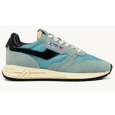 Autry Men's Reelwind Low Sneaker In Hair Nylon Jade Black