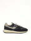 Autry Reelwind Low Suede And Shell Sneakers In Black