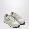 Autry Reelwind Trainer In White Nylon And Suede In Gray