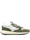 Autry Green And White Suede And Nylon Reelwind Low Sneakers In Green