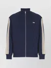 Autry Embroidered High Neck Jacket With Ribbed Cuffs In Blue