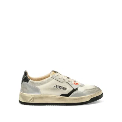 Autry Men's Sup Vint Low Sneakers In Mesh/suede/white