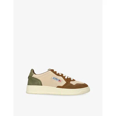 AUTRY MENS AUTRY MEDALIST TRICOLOUR SUEDE LOW-TOP TRAINERS