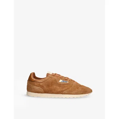 AUTRY MENS BROWN WINDSPIN SUEDE LOW-TOP TRAINERS EUR 41 / 7 UK