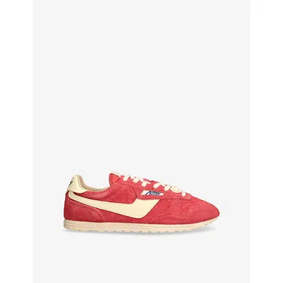 Autry Mens Red Windspin Low-top Suede Runner Trainers Eur 44 / 10 Uk