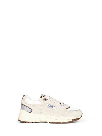 Autry Mesh And Suede And Calf Hair Hyperway Sneakers In Black