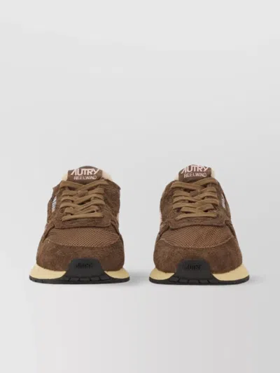 Autry Mesh And Suede Sneakers In Brown