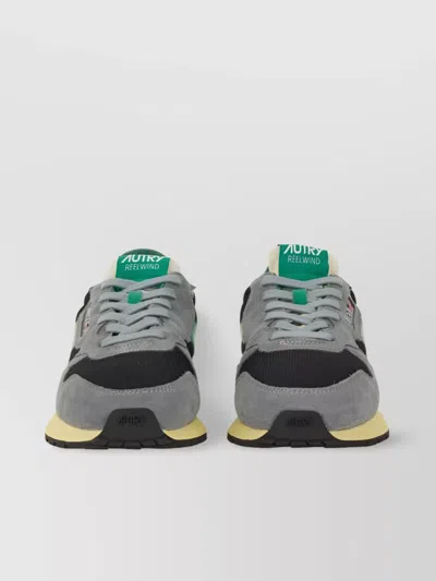 Autry Mesh And Suede Sneakers With Rubber Sole In Gray