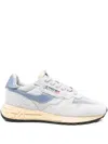 Autry Mesh-panel Suede Sneakers In Gray