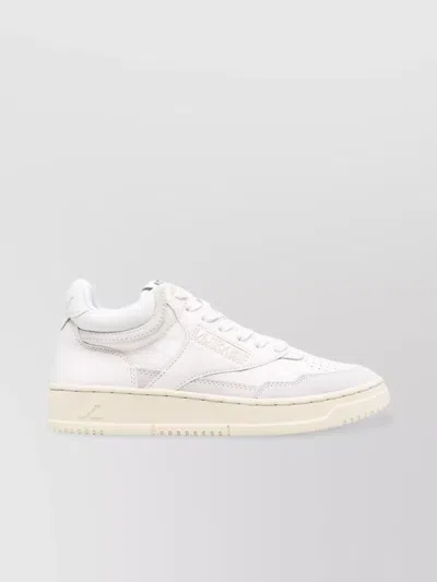 AUTRY MID TOP SNEAKERS IN LEATHER AND FABRIC