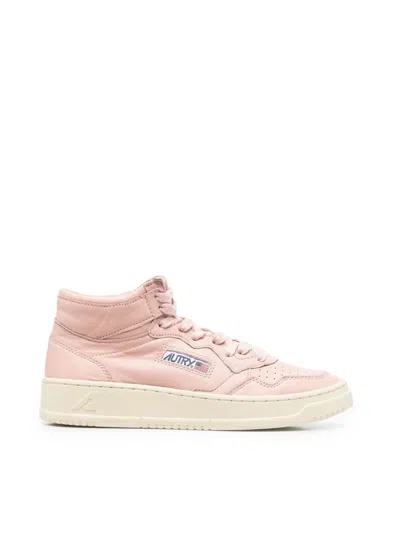 Autry " Mid" Woman Sneakers In Pink