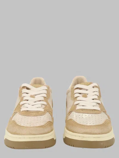 Autry Mini Laminated Suede Sneakers For Women In Brown